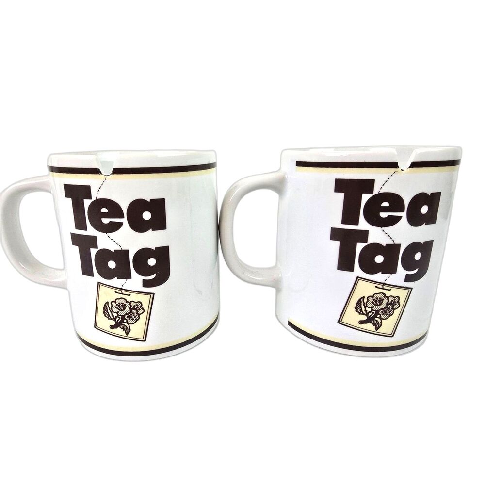 Vintage Tea Bag Cups Mug Pair Floral Tea Mug 3X3.5